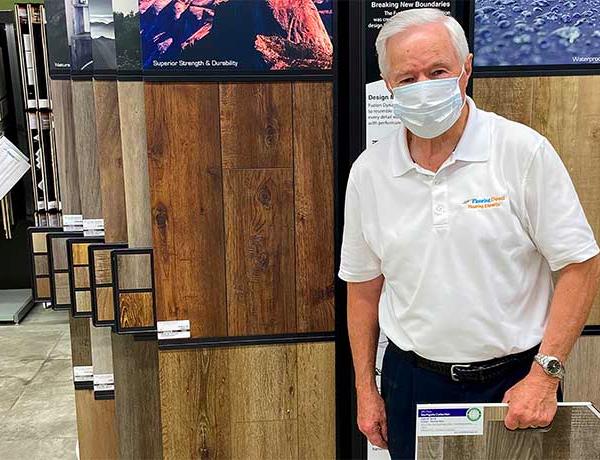 Man wearing a face mask | Flooring Direct