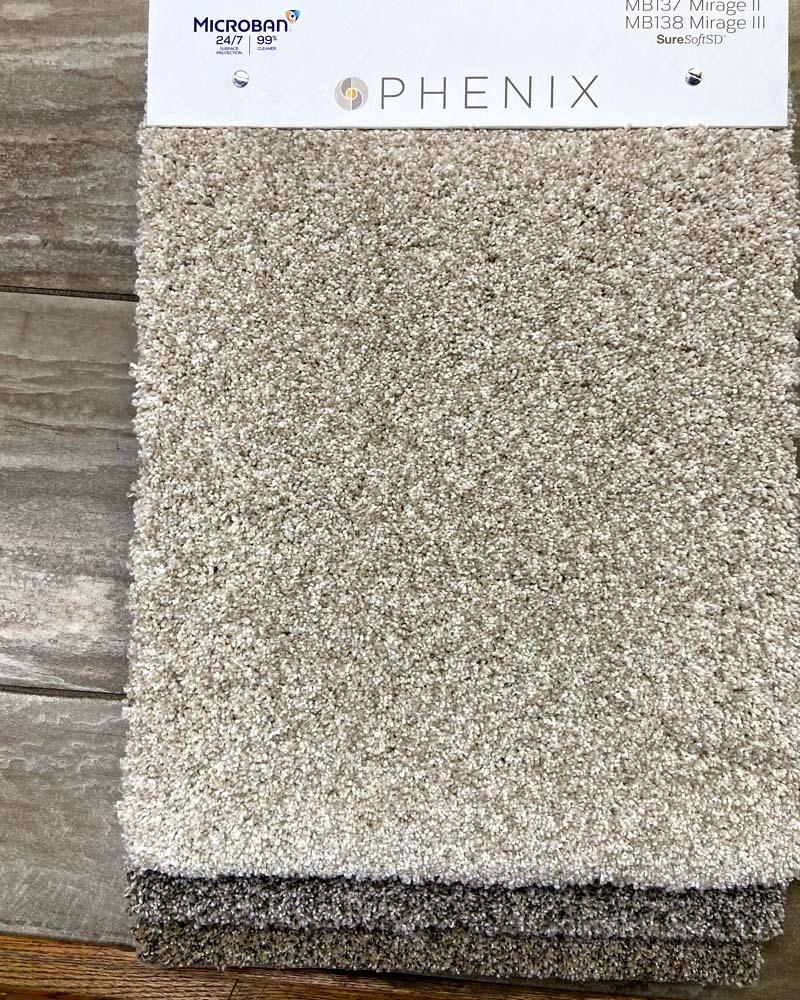 Carpet Sample Board featuring Phenix Mirage Carpet