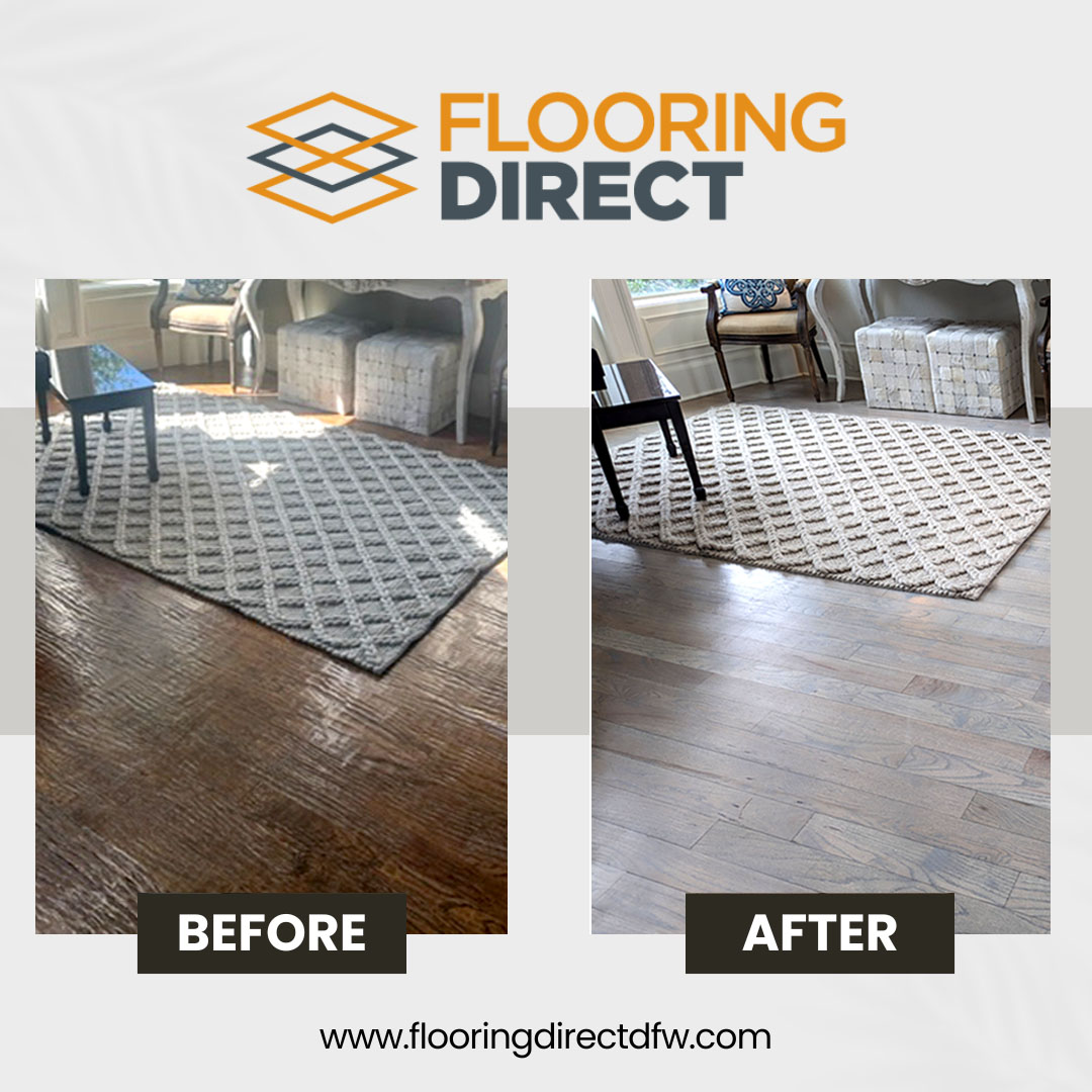 The original wood flooring had to be replaced due to flooding. Flooring Direct to the rescue!