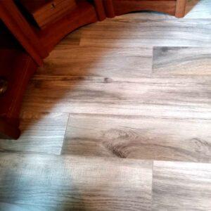 Valley Ridge Wood Plank Ceramic Tile (8" x 48") "New Kent II" in Gray with Chamois grout installed by Flooring Direct DFW